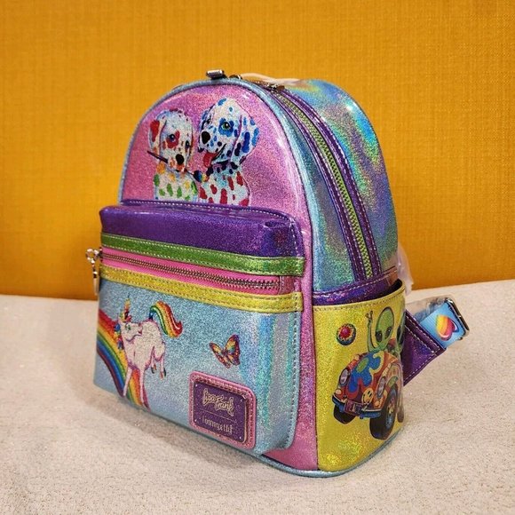 Loungefly | Bags | Loungefly Lisa Frank Color Block Holographic Glitter ...
